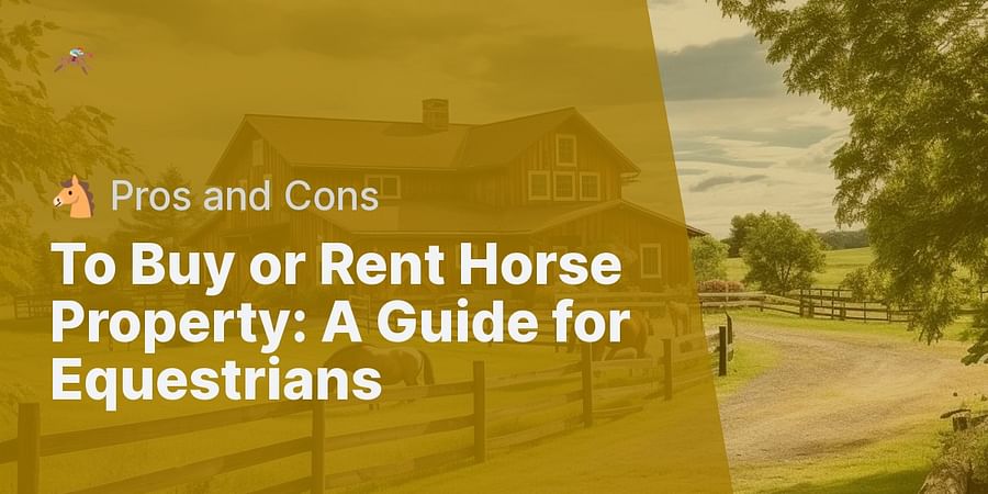 To Buy or Rent Horse Property: A Guide for Equestrians - 🐴 Pros and Cons